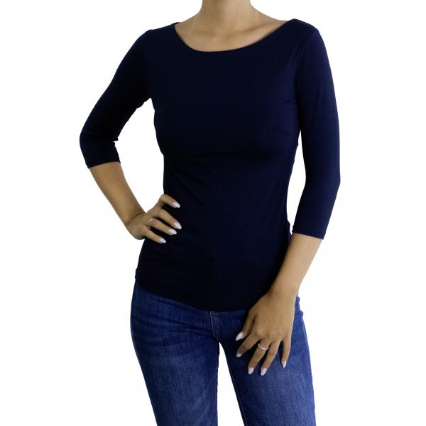 Maglia con scollo a barca con manica 3/4